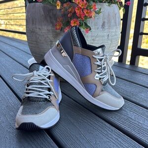 NWOT Michael Kors Women's Sneakers in Blue, Silver and Tan
